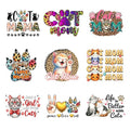 9pcs Cat Mom Iron On Decals Thermal Transfer Stickers for Clothing Appliqued Sublimation Patches Iron On Transfer Designs Heat Press Vinyl for Shirts Pillow Covers - style: 9PCS-B01(Small)
