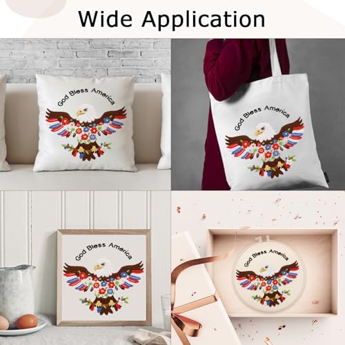 Nuberlic Embroidery Kits for Beginner Adults,God Bless - color: OWL