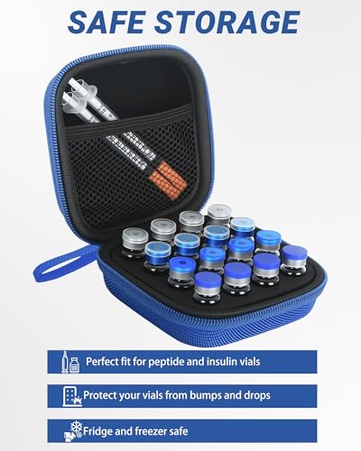 16 Slots 3ml Peptide Case, Vial Case, Insulin Vial Holder for Fridge and Travel, Fits 1ml 3ml Standard Vials, Diabetic Supplies (Case Only) - size: 16 Slots 3ml