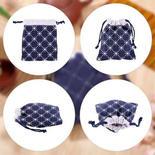 ORIGACH 3 Set Sashiko Drawstring Bag Kit with Instruction for Beginners