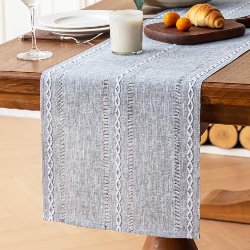 Rustic Linen Table Runner, Grey Table Runners 36 inches Long - color: Light Grey, size: 13×36 Inch