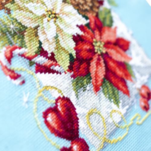 Wizardi Counted Cross-Stitch Kit Merry Christmas! 100-241 Magic Needle. Painted Needle Punch Kits for Adults - color: Merry Christmas!