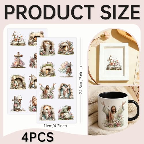 32 PCS Easter UV DTF Cup Wrap Stickers - style: Easter