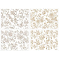 4 Pcs Large Chinoiserie Floral Rub-On Transfers for Furniture & Crafts - style: Chinoiserie Floral