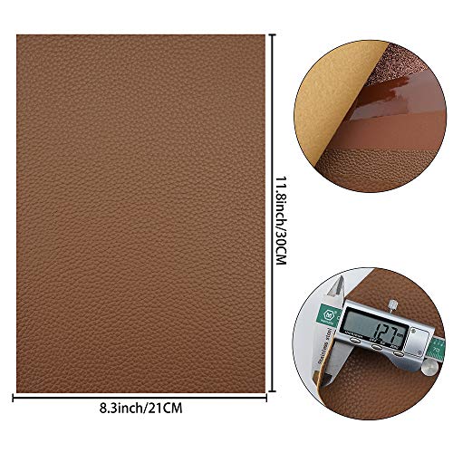 Litchi 6 Pack 8x12 Inch Faux Leather Sheets for Bow Earring, Easy to Cut Vinyl Fabric for Cricut, Durable Fade Resistant Leatherette Without Smell, Coffee - color: Coffee