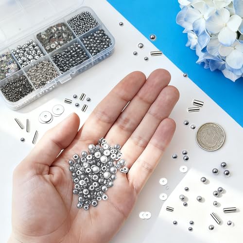 Silver Glass Seed Beads for Jewelry Making - color: Silver