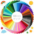 12x8 Inch 66 Pcs Felt Sheets for Crafts, 40 Colors Craft Supplies - size: 8x12/66pcs