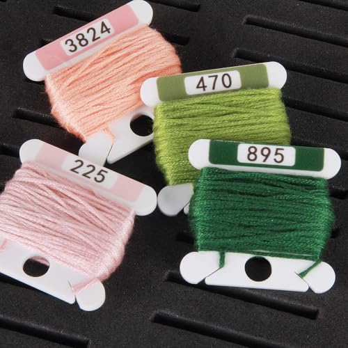 100 Pcs Acrylic Embroidery Floss Bobbins with Numbers & Color - color: Set 5