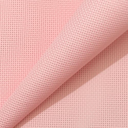 Aida Cloth 11 Count Cross Stitch Fabric,19×28inch (11CT,Pink) - color: Pink, size: 11CT
