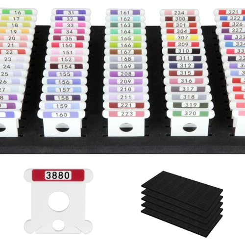 500 Pcs Acrylic Embroidery Floss Bobbins with Numbers & Color - style: With 5 foam inserts for DMC Vintage