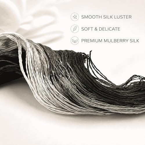 Natural 100% Silk Thread, Handmade Embroidery Thread Silk Floss 7 Colors 110m Each (84) - color: 84