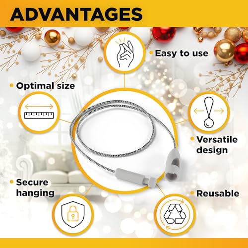 Christmas Ornament Hooks - Gold Christmas Ornament Hangers with Snap - Precut Ornament String with Snap for Christmas Tree Decoration (200 pcs Gold & Silver) - color: 200 Pcs Gold & Silver