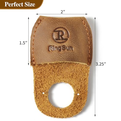 RingSun Thumb Guard Wood Carving Tools, Leather Finger Protector, Handmade Carpenter Working Carving Kit Accessories - color: Bourbon Brown