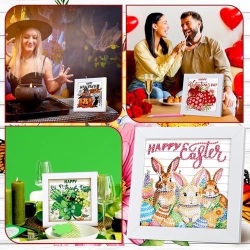 Trandraft 13 Pcs Seasonal Holiday Small Diamond Art Kits for Adults Craft - style: Lively Style