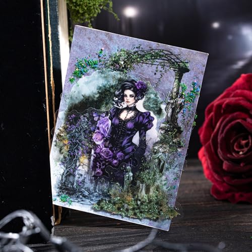 60 Pcs Gothic Halloween Stickers for Scrapbooking and Journaling - color: Forgotten Ruins