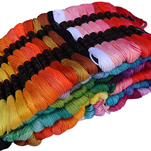 MOYYON 122 Skeins Embroidery Floss - Embroidery Thread - Friendship Bracelet String with Free Set of 30 pcs Floss Bobbins for Cross Stitch, Hand Embroidery, String Art