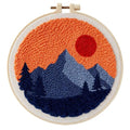 Punch Needle Kit Beginners Sunset Landscape Embroidery Kit DIY Craft Lovers - color: Sunset
