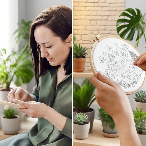 ORIGACH 4 Pack Daily Life Embroidery Kit for Beginners - style: Daily Life