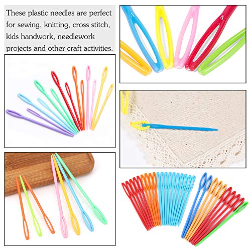 30 Pcs Plastic Sewing Needles, 3 Sizes Large Eye Plastic Sewing Needles - size: 30 PCS