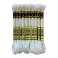 8 Meters 12 Strands Metallic Embroidery Floss Cross Stitch Needlework Thread, Metallic White, 10 Skeins - color: Metallic White