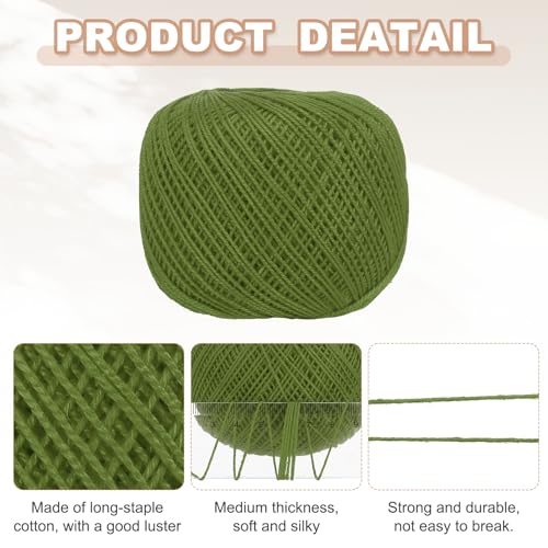 MECCANIXITY Crochet Thread Pearl Cotton Size 3 Dark Green Pearl 164 Yards for Crocheting Tatting Knitting Embroidery Sewing - color: Dark Green