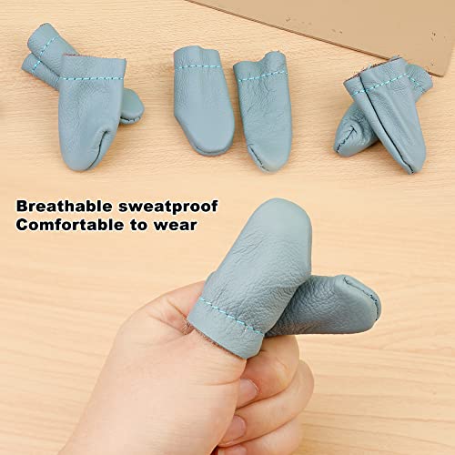 Mayboos 4 Pairs Leather Finger Protector Leather Thimble - size: 4 Pairs