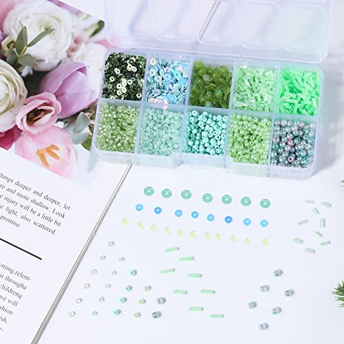 Apple Green Glass Seed Bugle Tube Beads for Jewelry Making - color: light green