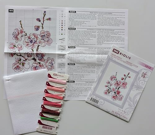 RIOLIS 1818 Branch of Sakura Counted Cross Stitch Kit 5 x 6.25 in - style: The Branch of Sakura 1818