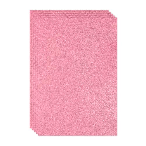 PATIKIL Watermelon Red Shiny EVA Glitter Foam Sheet 11.8 x 7.9 Inch 2mm Thick Sparkle EVA Glitter Felt for Crafts DIY Project, 5 Pcs - color: Watermelon Red