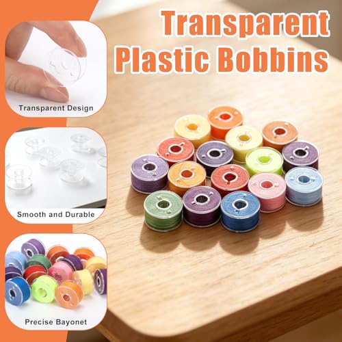 120 Pcs Pre-Wound Bobbins Sewing Thread 120 Colors (Rainbow) - color: Rainbow