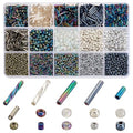 PH PandaHall 5177pcs Black Seed Beads 15 Styles Glass Bugle Beads Small Mini Beads Twisted Beads Waist Beads Friendship Craft Beads for Friendship Bracelet Making Beading Weaving 2/3/4mm - color: Blue Black
