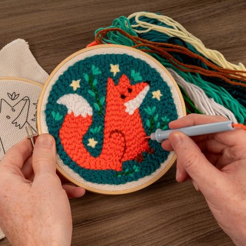 Kikkerland Punch Needle - Fox - Includes Everything Needed - style: Fox