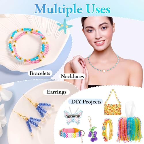 PAXCOO 5320Pcs Crystal Acrylic Beads for Jewelry Making, Round Faceted Bicone Gem Beads in 28 Colors (4 MM) - size: 4 MM