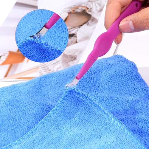 2pcs Sewing Seam Ripper with Plastic Cap, Curved Blade Soft Grip Handle, Thread Cutter for Sewing, Craft and Needlework