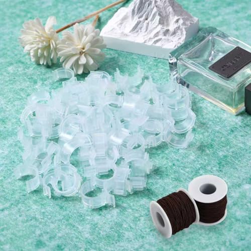 100pcs Bobbin Clips Organizer Set - Clear Plastic Clamps for Embroidery Thread, DIY & Sewing Kits - size: 100pcs,Clear