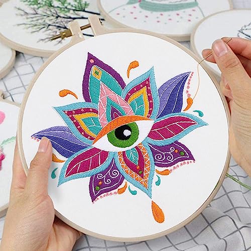 Louise Maelys 3 Pack Tarot Evil Eye Embroidery Kit for Beginners DIY Craft - color: kit-8