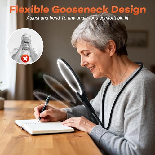 5X Neck Magnifying Glass with Light Hands Free for Reading,Seniors