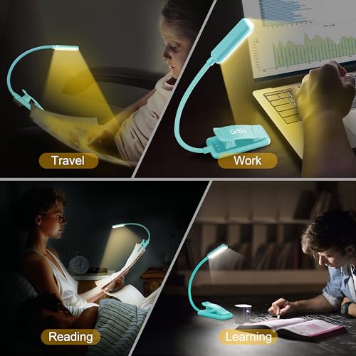 Gritin 9 LED Rechargeable Book Light for Reading in Bed - color: Blue