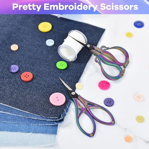 AQUEENLY Embroidery Scissors Matte Small Sewing Scissors for Fabric Cutting