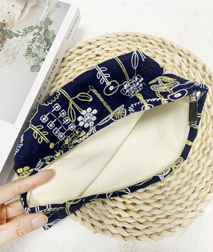 getgto 2 Pcs Makeup Bags, Large Cosmetic Bag Travel Toiletry Bag - color: Blue-tree