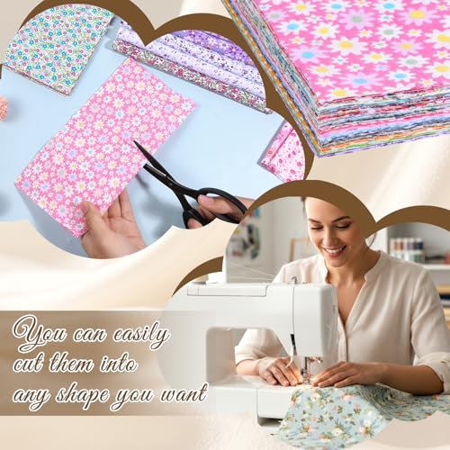 100 Pcs 10 x 10 Inches Cotton Fabric Squares Patchwork Quilting Fabric Floral Printed Bundles Layer Precut Quilt Material for DIY Craft Sewing Cloths Quilting Cloths Handmade Accessories