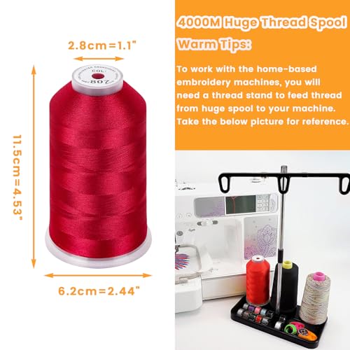 New brothread 4000M Huge Spool Embroidery Machine Thread - Carmine - color: Carmine-807