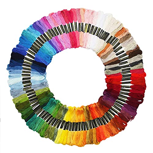 100pcs Random Color Embroidery DIY Silk Line Branch Threads Similar Dmc Thread Floss Skein Cross Stitch Thread