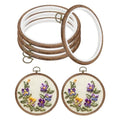 PATIKIL 4inch Embroidery Hoop, 4pcs Cross Stitch Hoop Rubber Imitated Wood Circle Frame Ring for Embroidery Art Craft Sewing Ornaments Hanging Decoration - size: 4in
