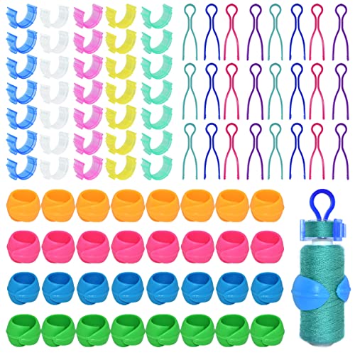 142Pcs Bobbin Thread Buddies Set Sewing Thread Spool Organizer Including 70Pcs Bobbin Holders Clips, 32Pcs Bobbin Thread Spool Huggers and 40Pcs Bobbin Clips Holder for Embroidery Quilting Sewing