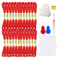 Embroidery Floss Kit-24 Skeins Premium Cross Stitch Thread for Knitting, Embroidery Stitching and Cross Stitch Project - color: Red