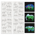 BENECREAT 4Sheets 35Pcs Forest Animals Mountain Water Soluble Embroidery, 11.7x8.3inch Wolves Deer Bear Stick and Stitch Embroidery Paper Stabilizer Water Soluble Hand Sewing for Shirts, Coats, Bags