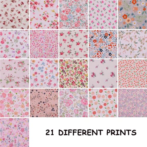 Nodsaw Floral Print Cotton Charm Pack, 5 inch Precuts Quilting Fabric Bundle, 5" Quilt Charm Squares - color: Floral