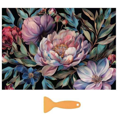3 Sheets Vintage Flower Rub on Transfers for Crafts, 12×6in - style: Magnolia