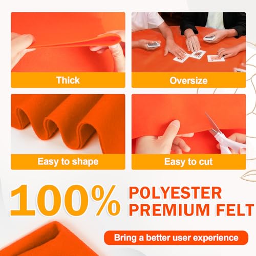 XSEINO Orange Large Felt Fabric 108" X 36 "(3 Square Yards), 1.4 mm Thick Soft Felt Fabric Sheet for Crafts, Orange Series Colors Soft Nonwoven Fabric, Fit for Decoration, Sewing, DIY Crafts - color: Orange